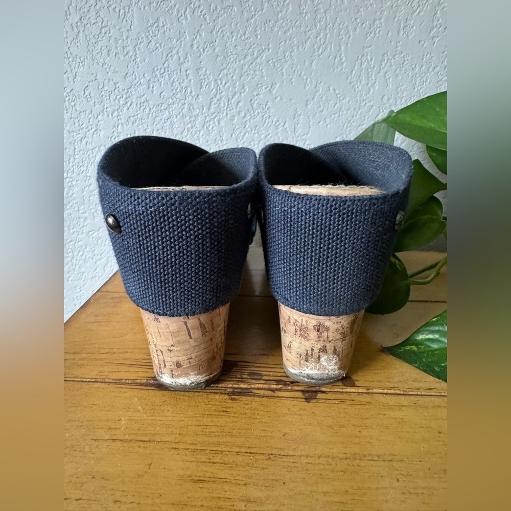 Esprit Dark Blue Wedge Studded Sandals - Picture 8 of 10